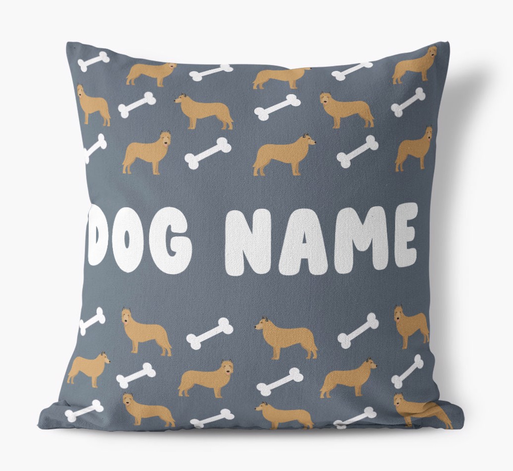 Bone Pattern: Personalised {breedFullName} Canvas Cushion 