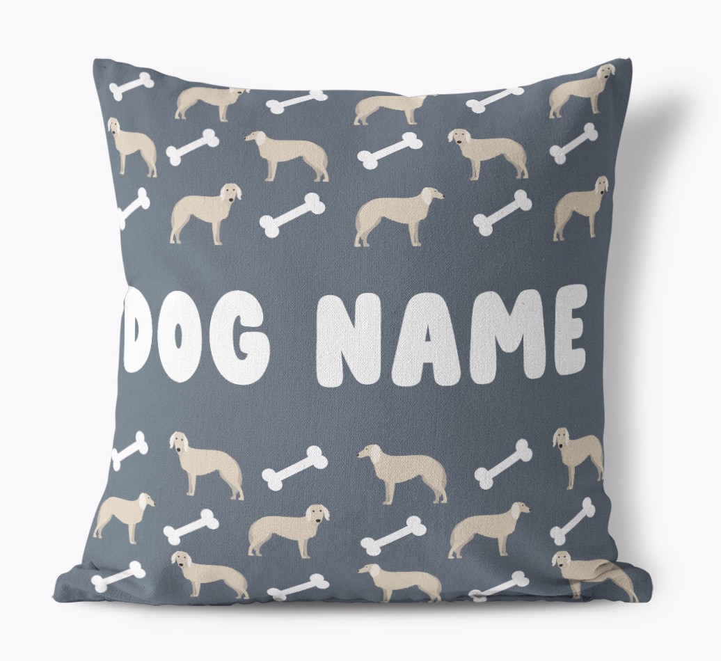Bone Pattern: Personalised {breedFullName} Canvas Cushion 