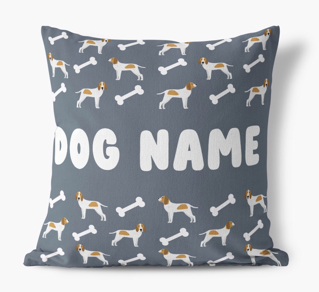 Bone Pattern: Personalised {breedFullName} Canvas Cushion 