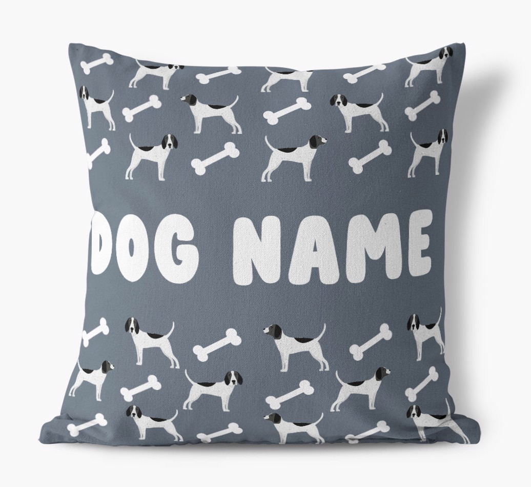 Bone Pattern: Personalised {breedFullName} Canvas Cushion 
