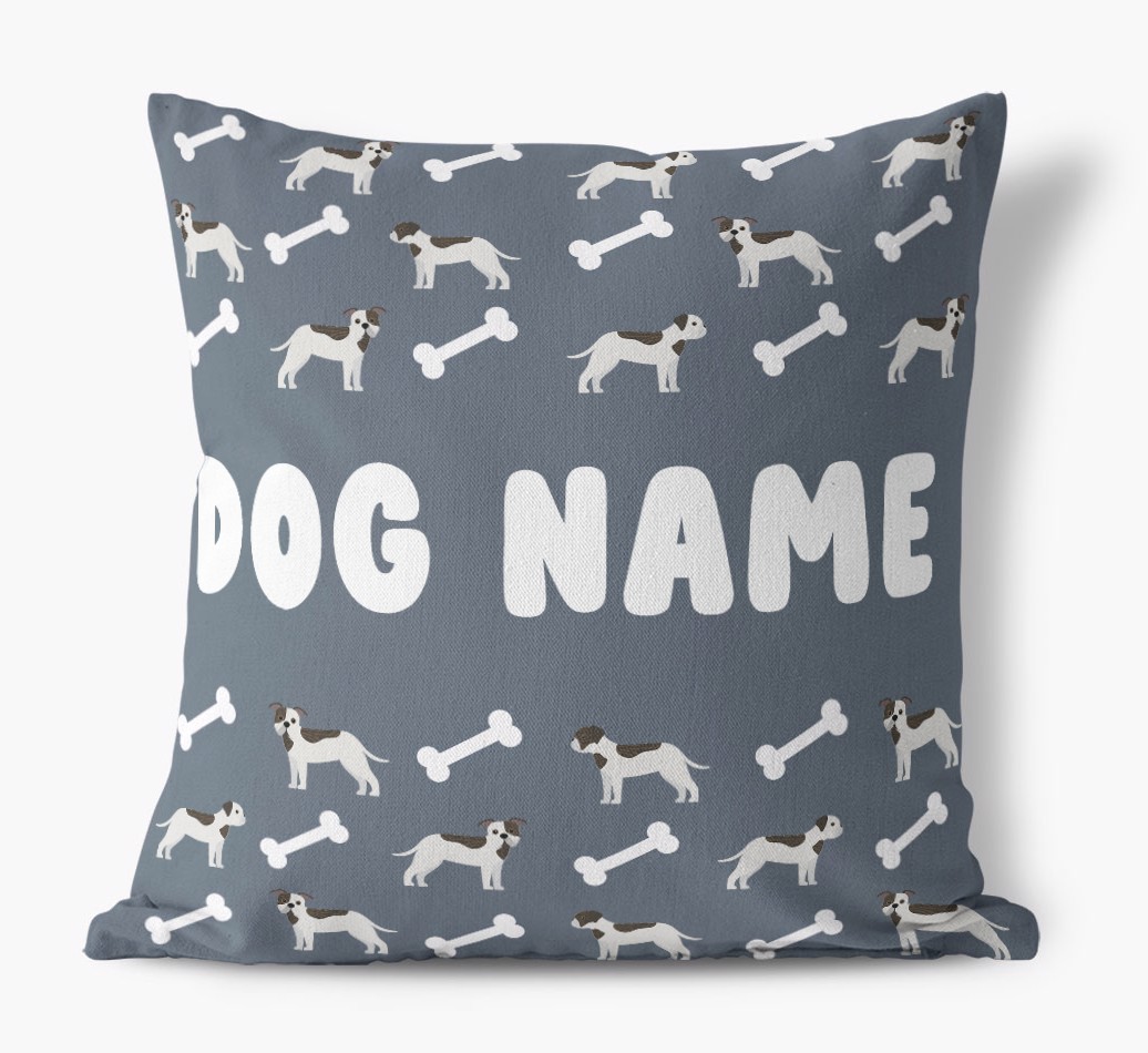 Bone Pattern: Personalised {breedFullName} Canvas Cushion 
