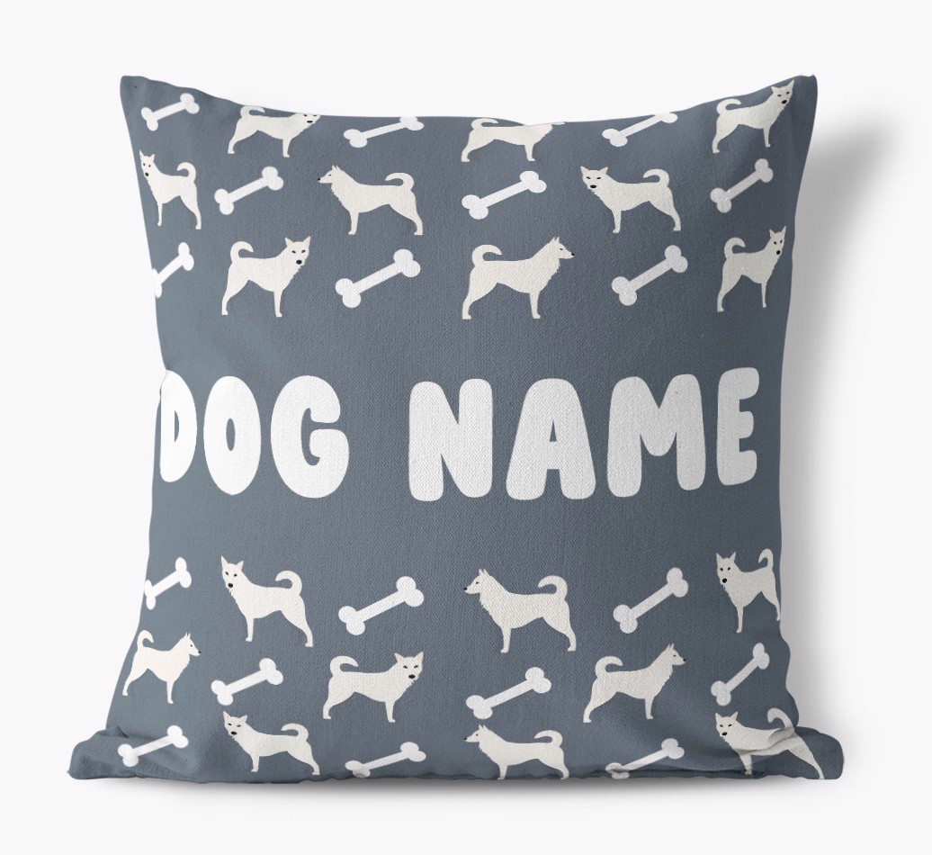 Bone Pattern: Personalised {breedFullName} Canvas Cushion 