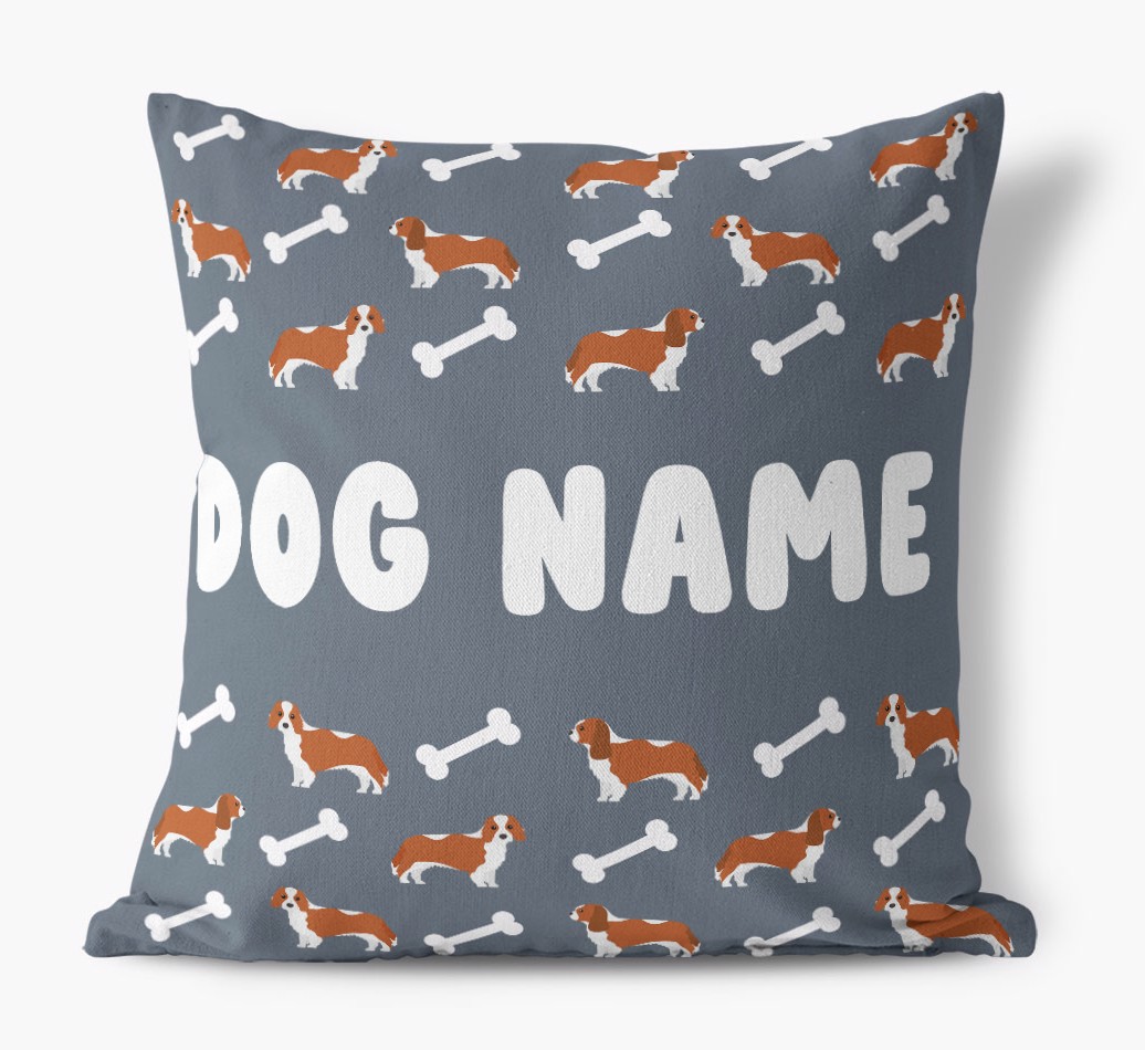 Bone Pattern: Personalised {breedFullName} Canvas Cushion 