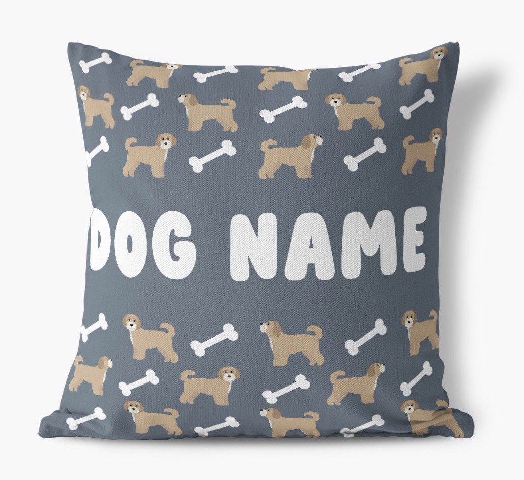 Bone Pattern: Personalised {breedFullName} Canvas Cushion 