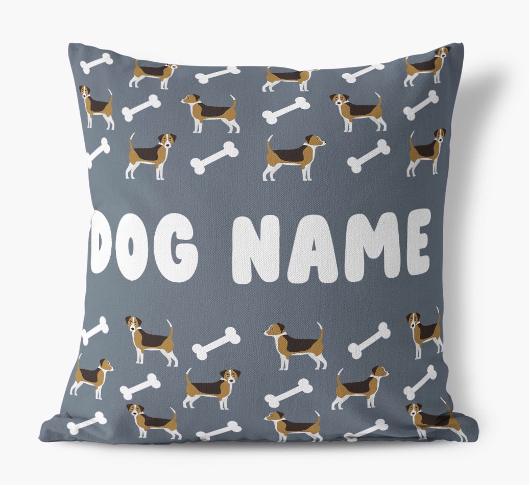Bone Pattern: Personalised {breedFullName} Canvas Cushion 