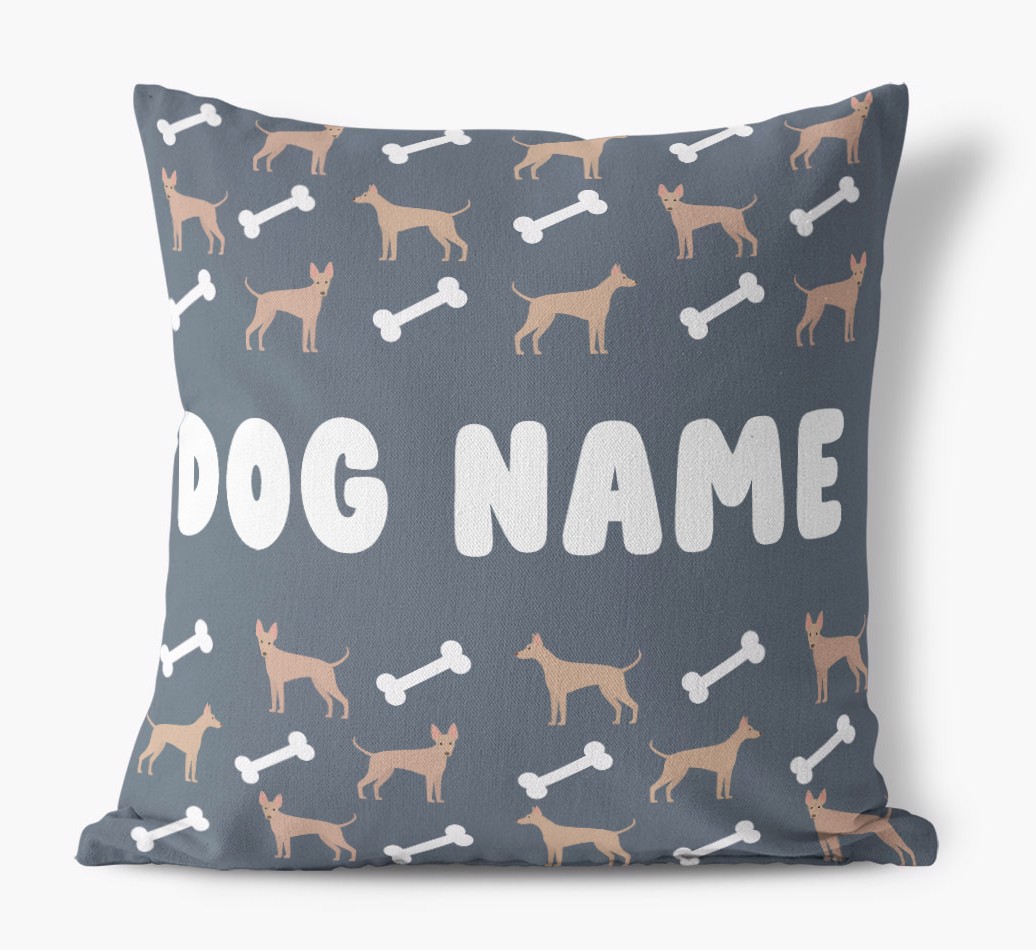 Bone Pattern: Personalised {breedFullName} Canvas Cushion 