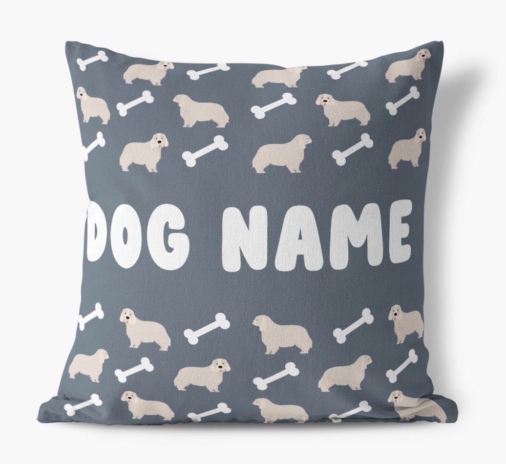Bone Pattern: Personalised {breedFullName} Canvas Cushion 
