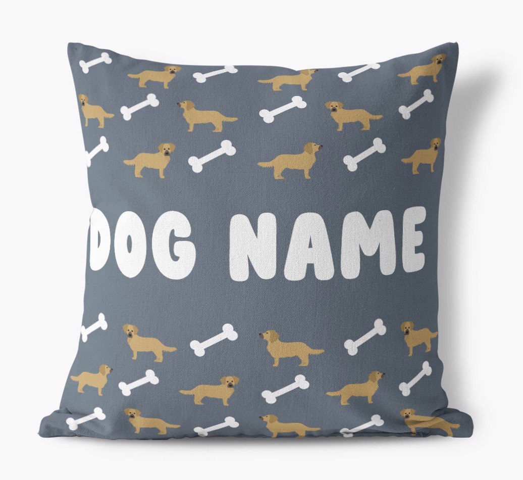 Bone Pattern: Personalised {breedFullName} Canvas Cushion 