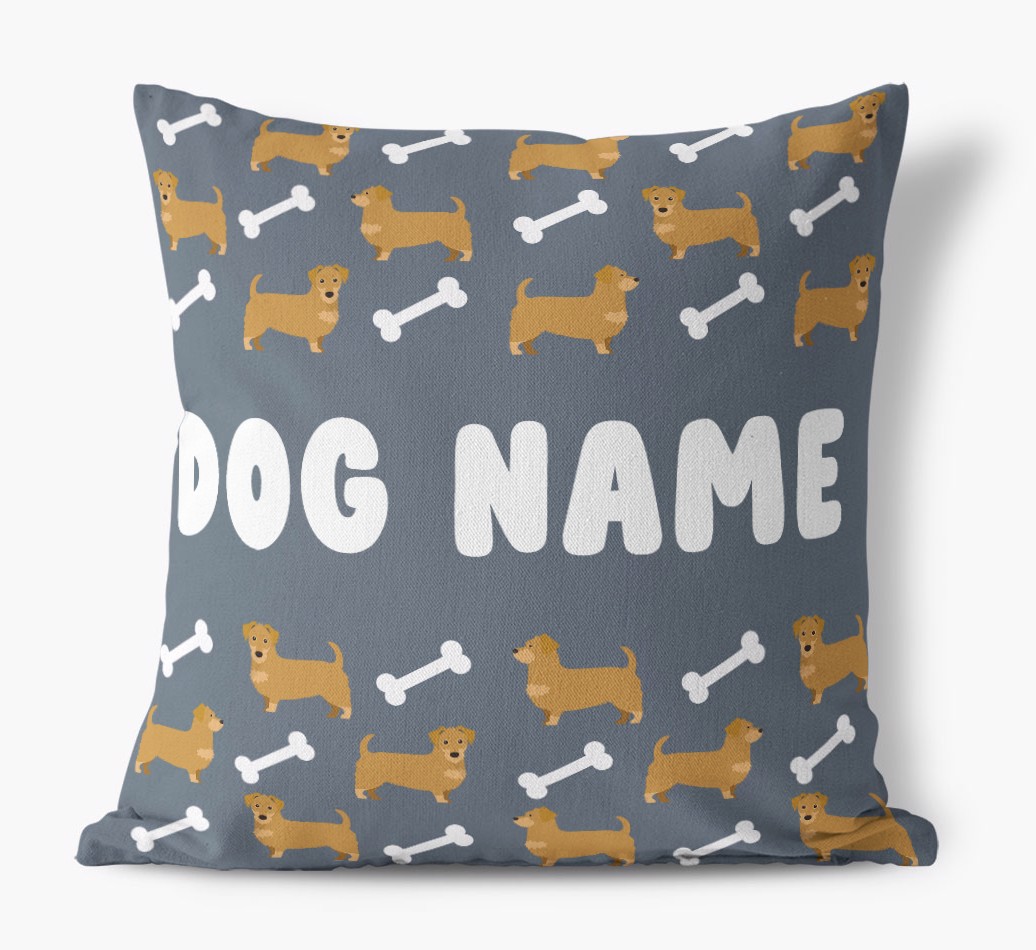 Bone Pattern: Personalised {breedFullName} Canvas Cushion 