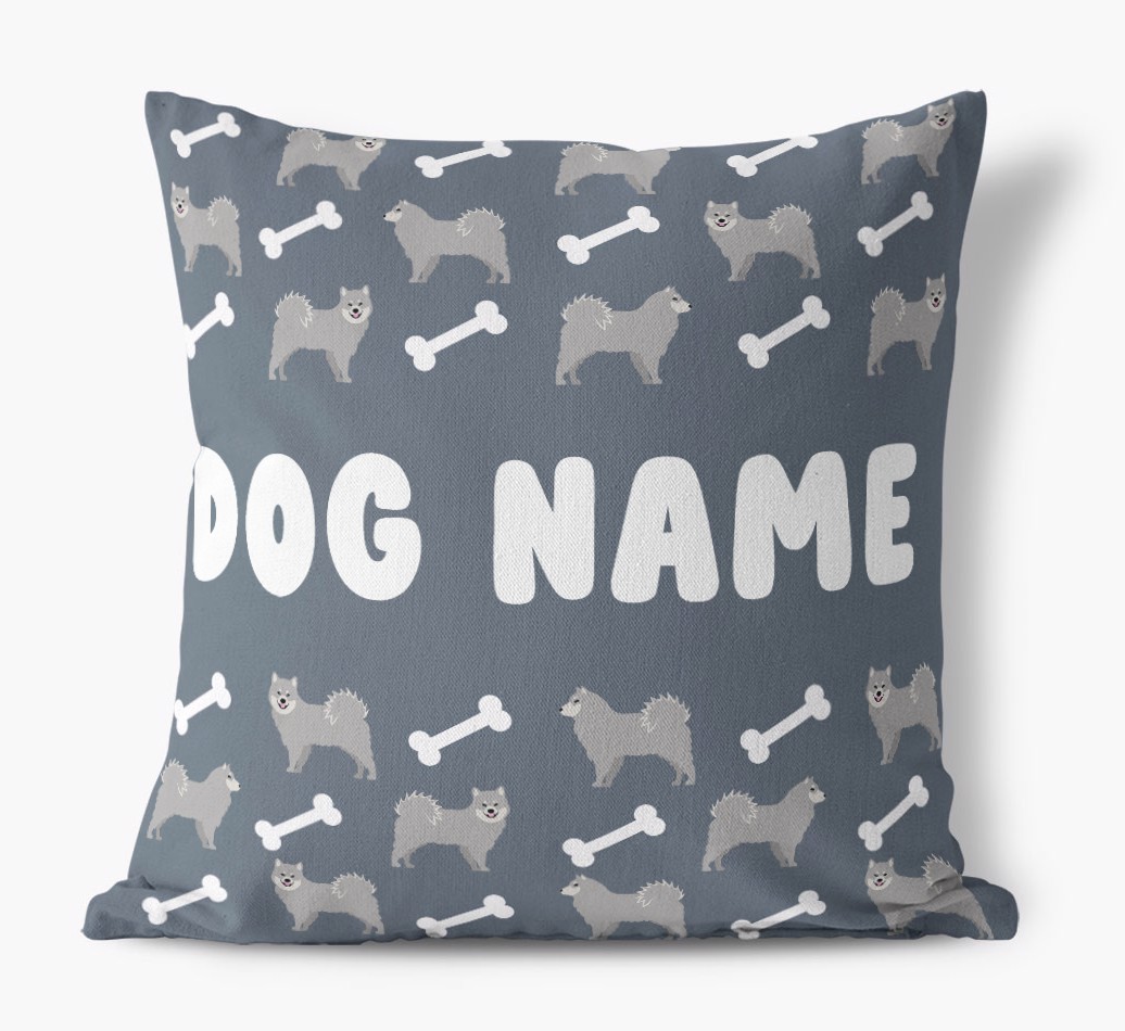 Bone Pattern: Personalised {breedFullName} Canvas Cushion 