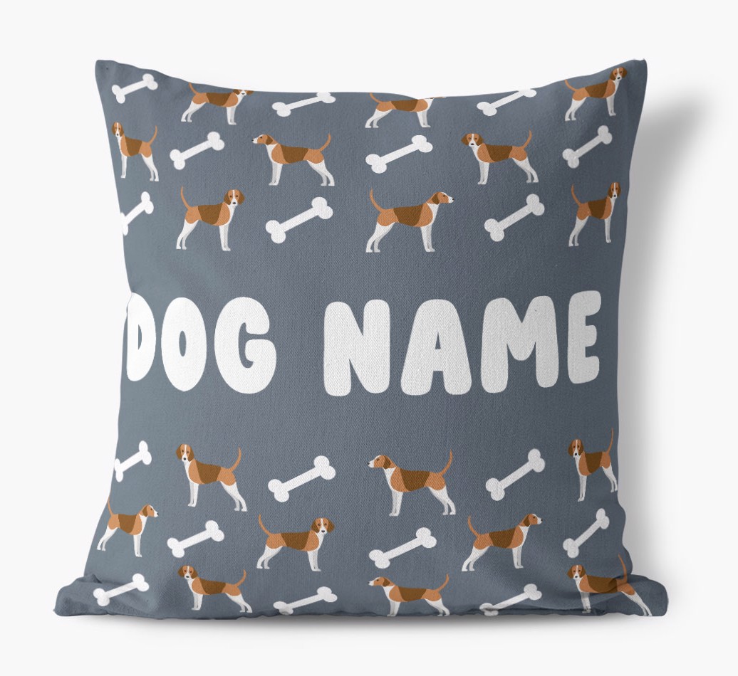 Bone Pattern: Personalised {breedFullName} Canvas Cushion 