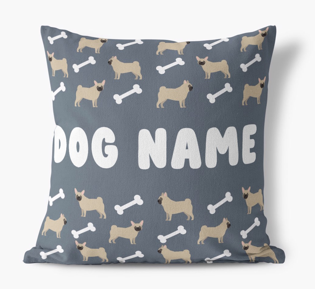 Bone Pattern: Personalised {breedFullName} Canvas Cushion 