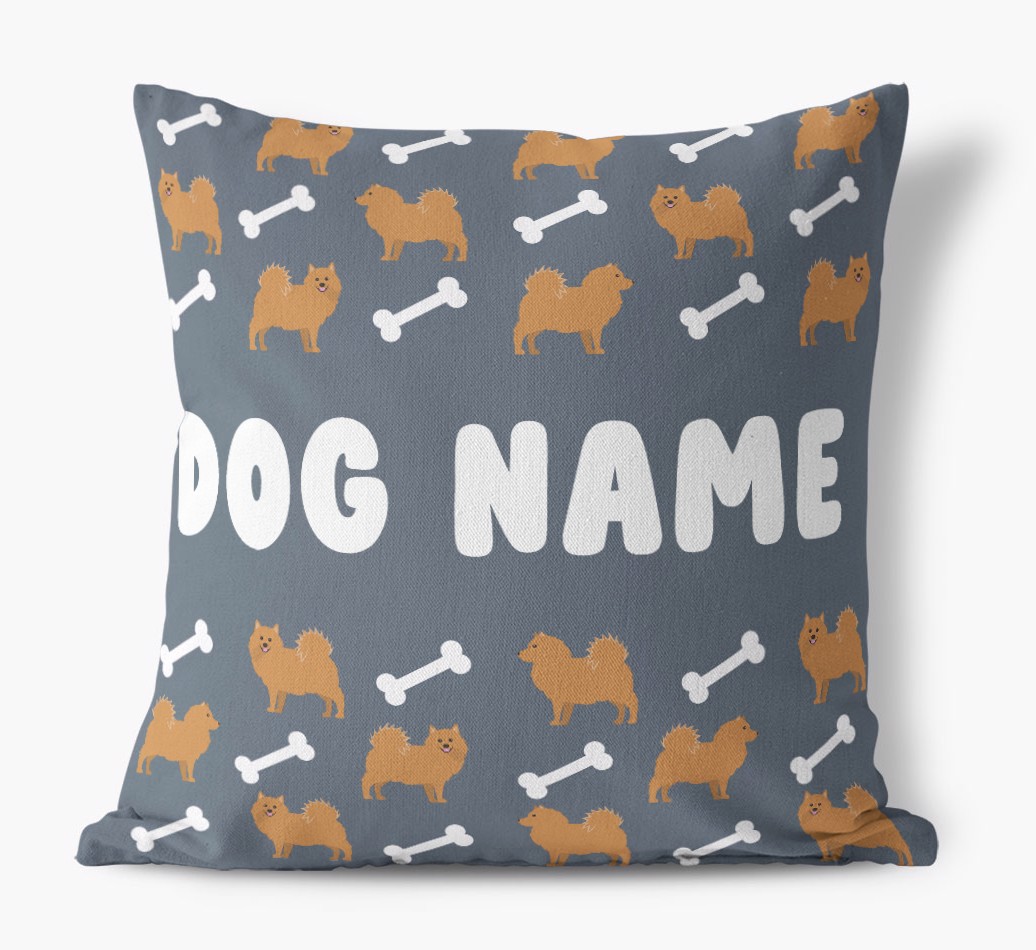 Bone Pattern: Personalised {breedFullName} Canvas Cushion 