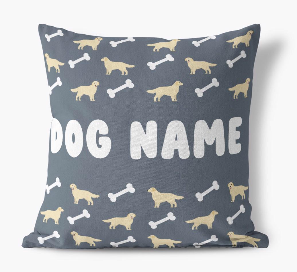 Bone Pattern: Personalized {breedFullName} Canvas Pillow