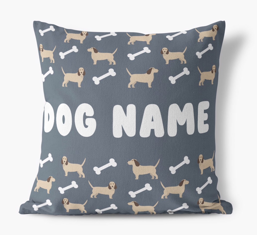 Bone Pattern: Personalised {breedFullName} Canvas Cushion 