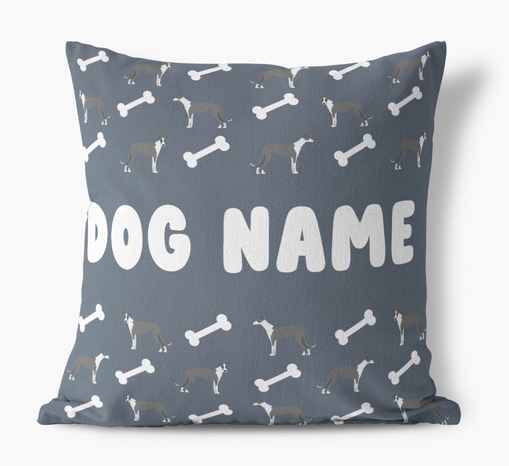 Bone Pattern: Personalised {breedFullName} Canvas Cushion 