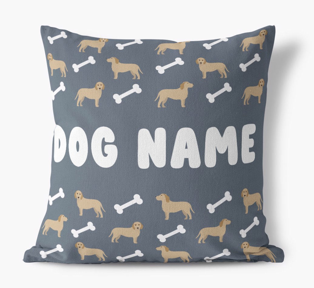 Bone Pattern: Personalised {breedFullName} Canvas Cushion 