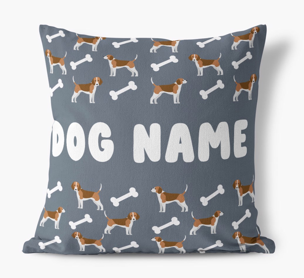 Bone Pattern: Personalised {breedFullName} Canvas Cushion 