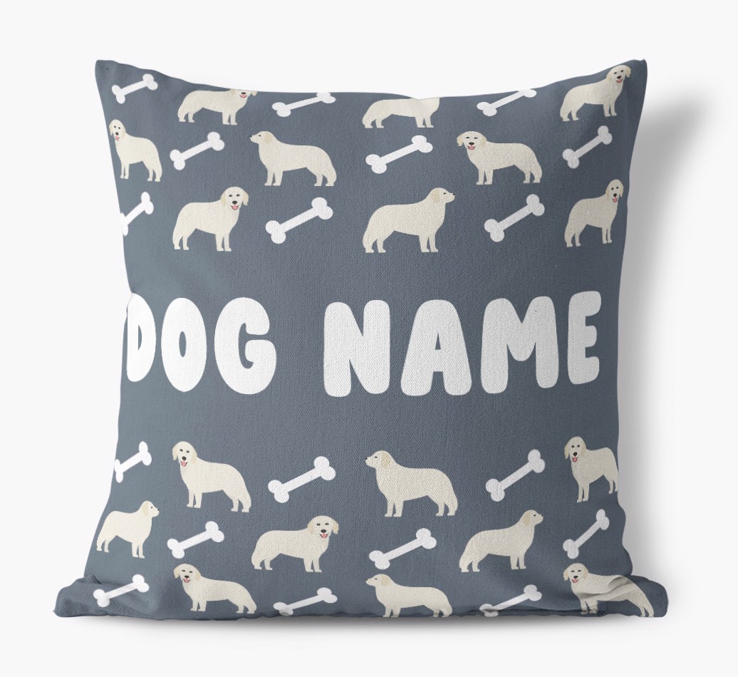 Bone Pattern: Personalised {breedFullName} Canvas Cushion 