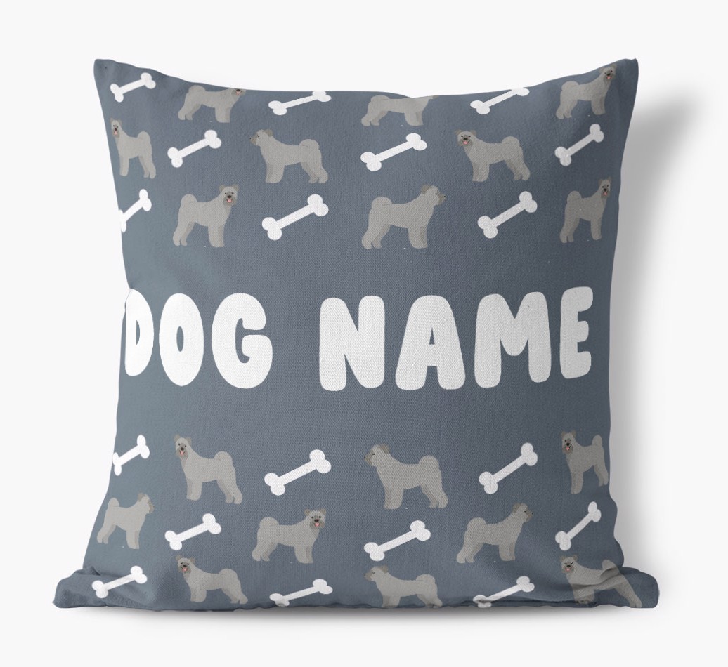 Bone Pattern: Personalised {breedFullName} Canvas Cushion 
