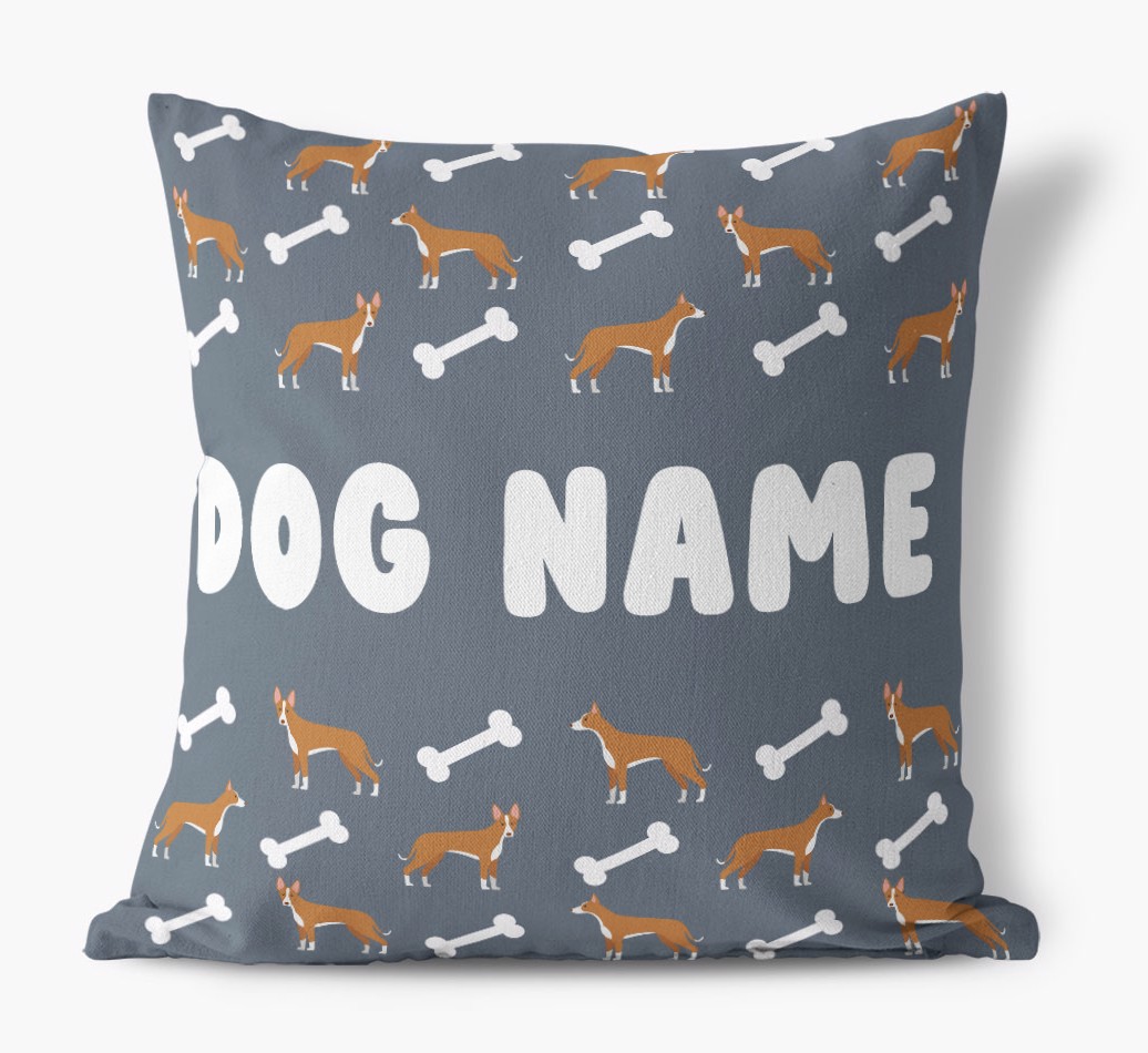 Bone Pattern: Personalised {breedFullName} Canvas Cushion 