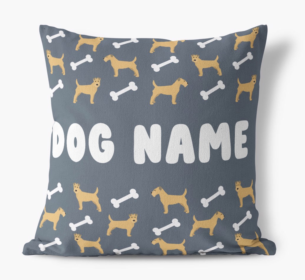 Bone Pattern: Personalised {breedFullName} Canvas Cushion 