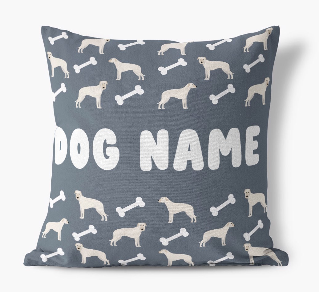 Bone Pattern: Personalised {breedFullName} Canvas Cushion 