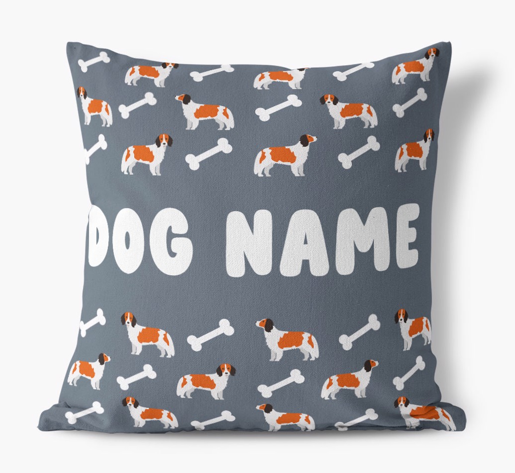 Bone Pattern: Personalised {breedFullName} Canvas Cushion 