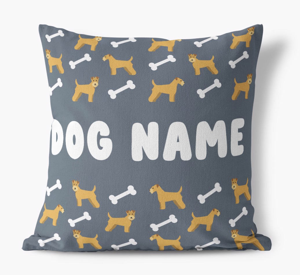 Bone Pattern: Personalised {breedFullName} Canvas Cushion 