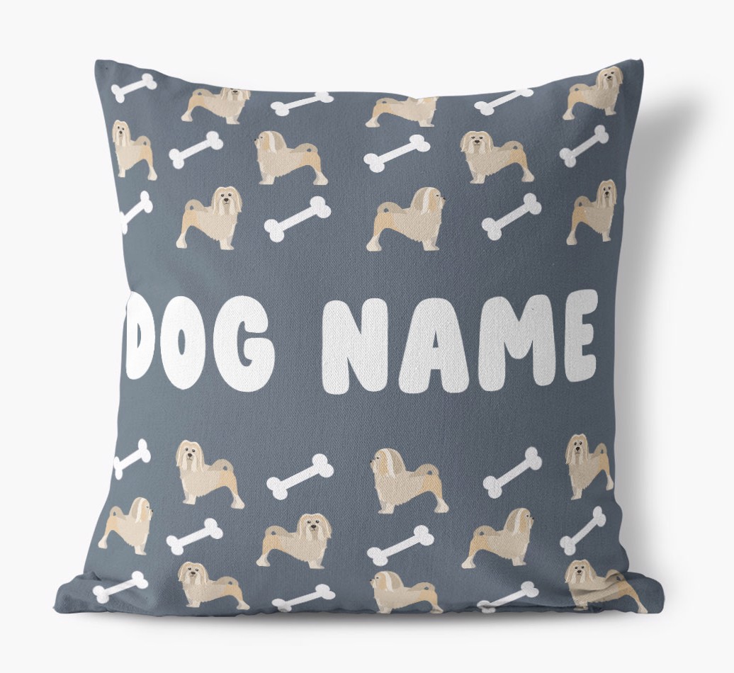 Bone Pattern: Personalised {breedFullName} Canvas Cushion 