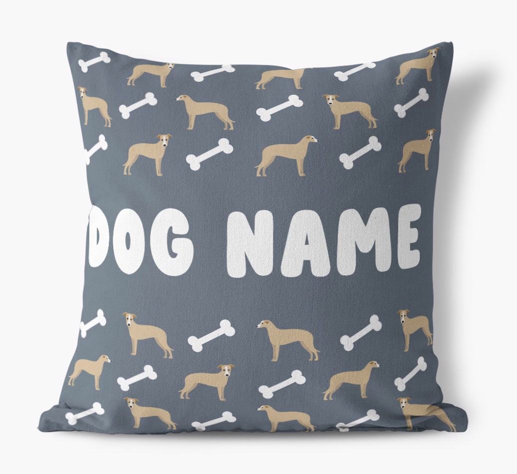 Bone Pattern: Personalised {breedFullName} Canvas Cushion 