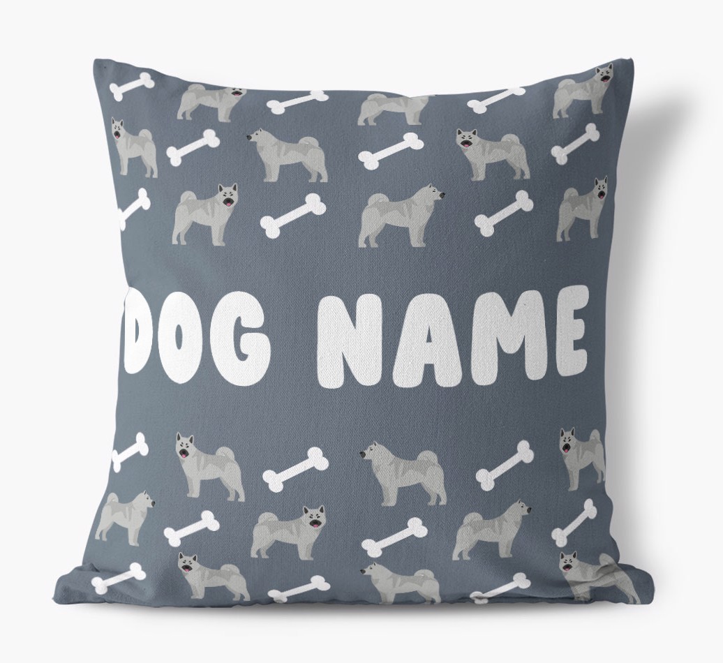 Bone Pattern: Personalised {breedFullName} Canvas Cushion 