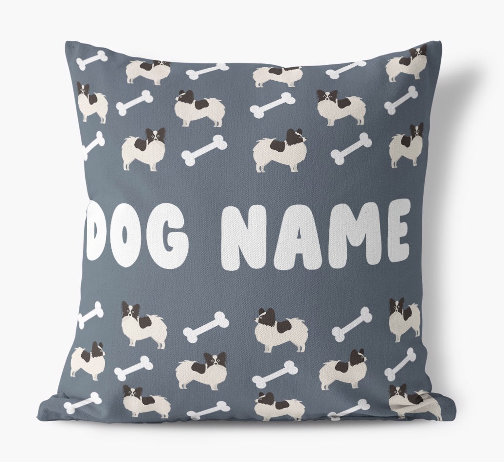 Bone Pattern: Personalised {breedFullName} Canvas Cushion 
