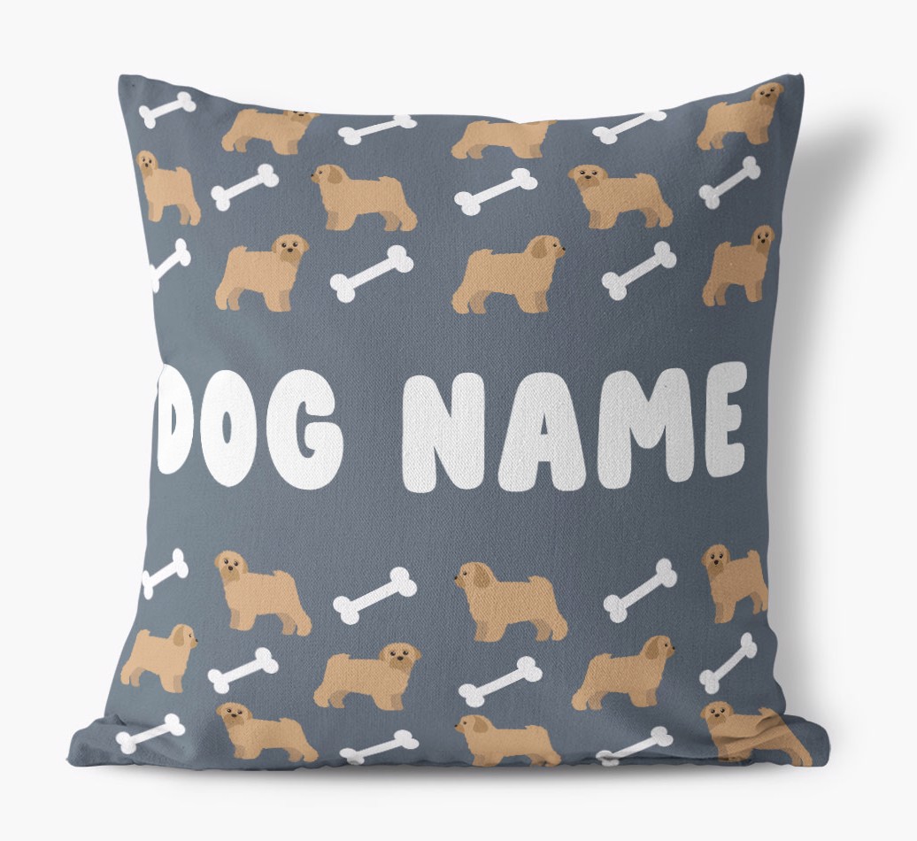 Bone Pattern: Personalised {breedFullName} Canvas Cushion 