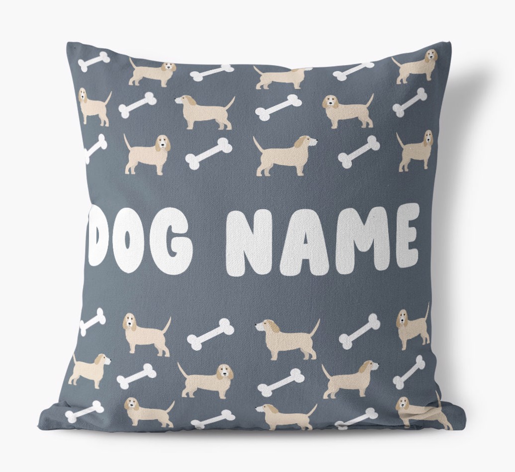 Bone Pattern: Personalised {breedFullName} Canvas Cushion 