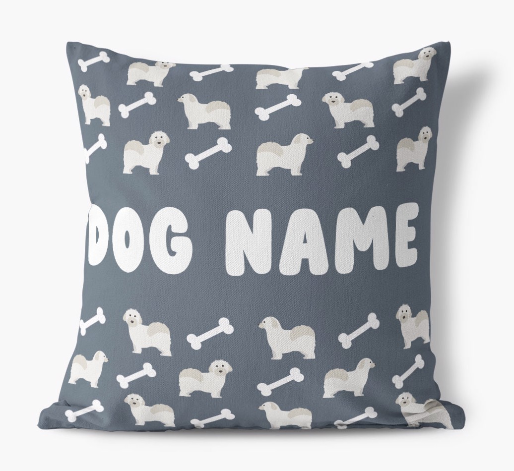 Bone Pattern: Personalised {breedFullName} Canvas Cushion 
