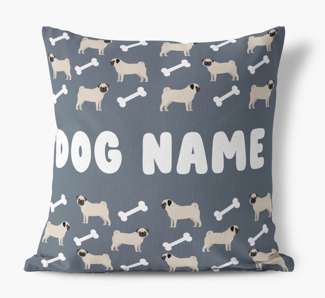 Bone Pattern: Personalised {breedFullName} Canvas Cushion 