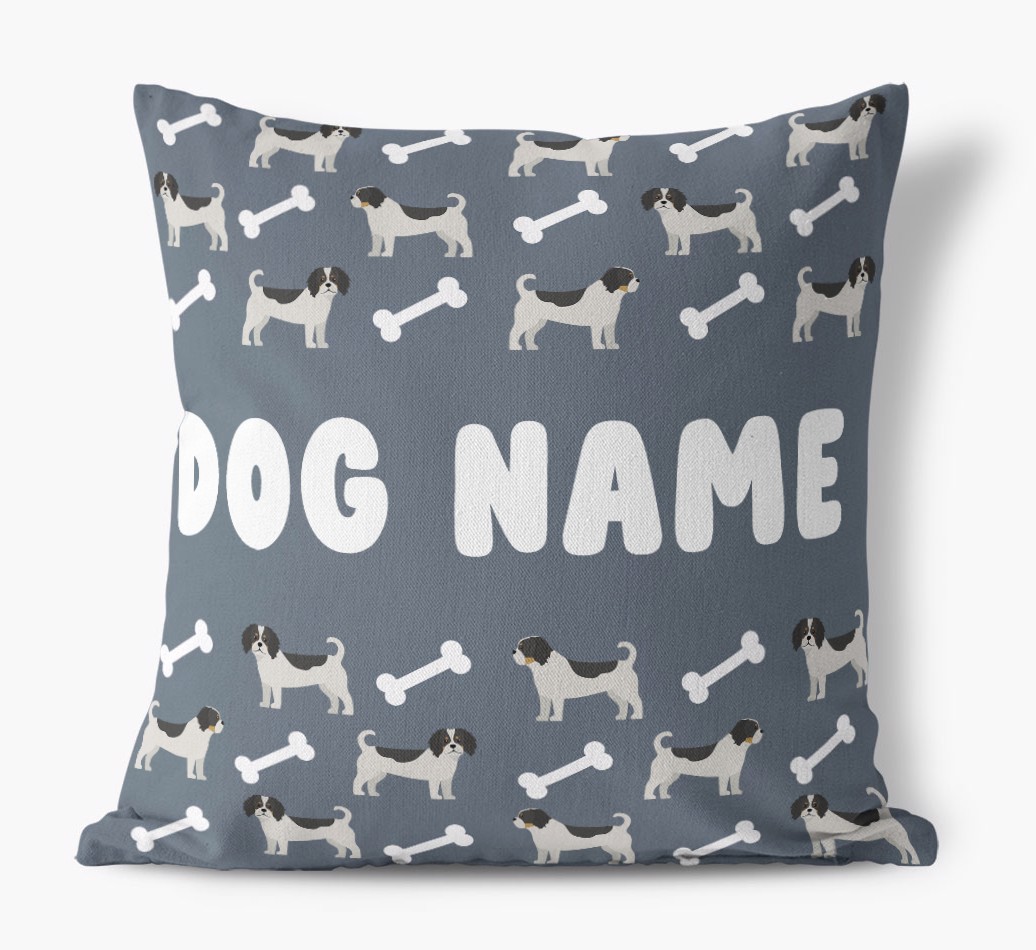 Bone Pattern: Personalised {breedFullName} Canvas Cushion 