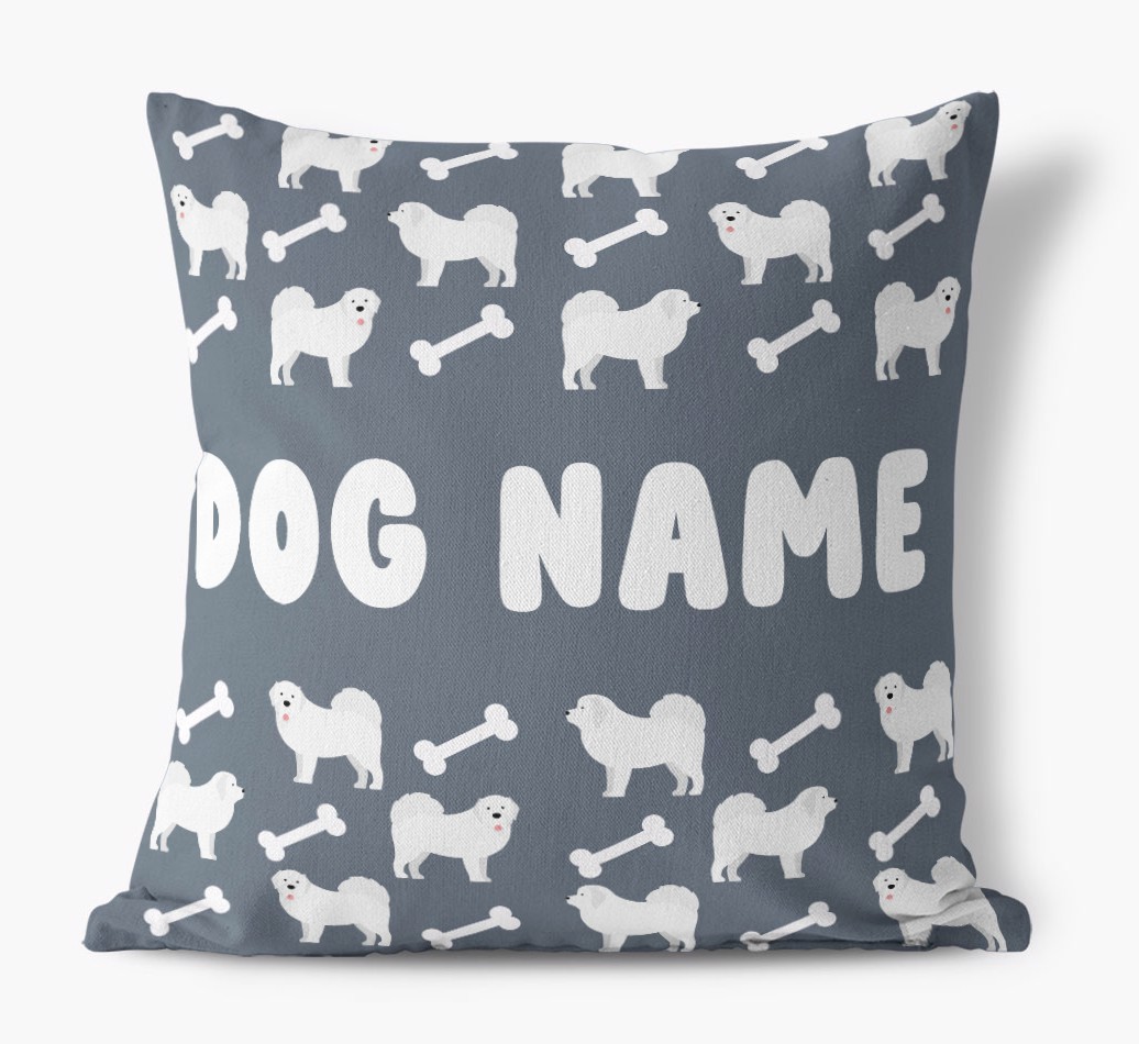 Bone Pattern: Personalised {breedFullName} Canvas Cushion 