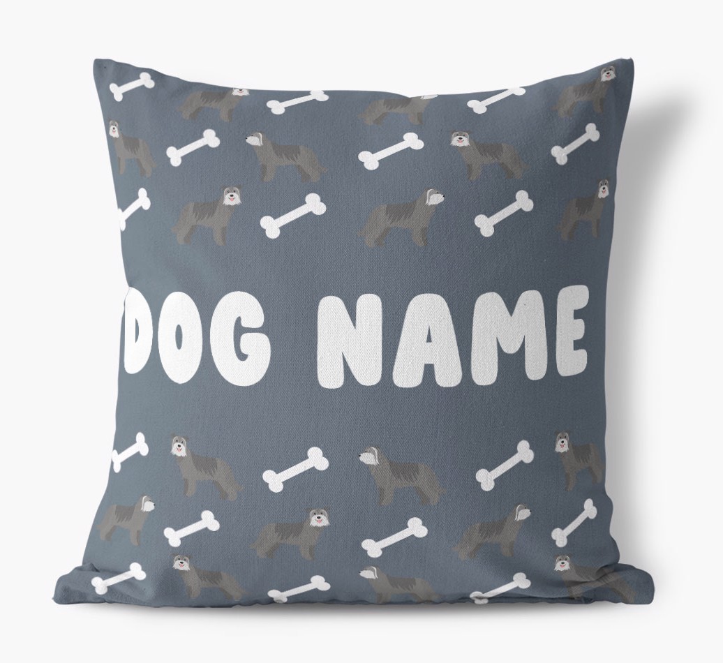 Bone Pattern: Personalised {breedFullName} Canvas Cushion 