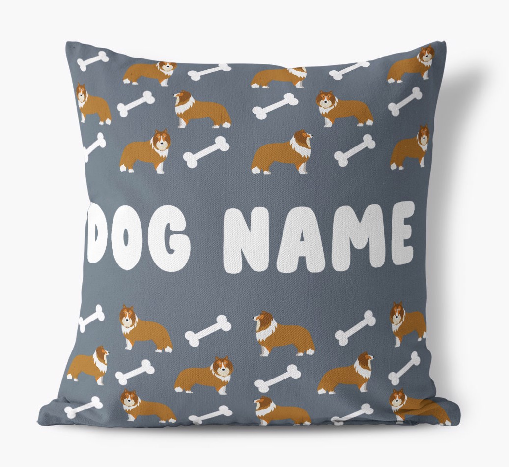 Bone Pattern: Personalised {breedFullName} Canvas Cushion 
