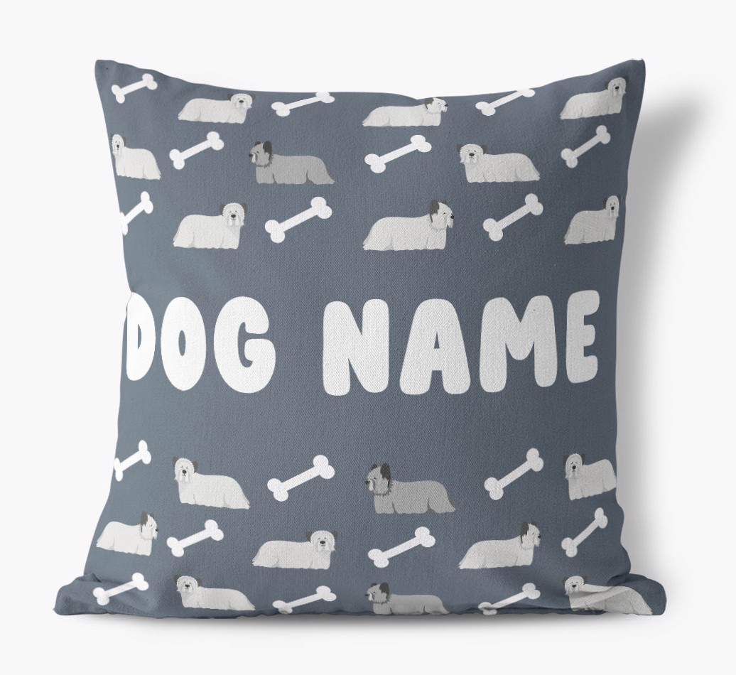 Bone Pattern: Personalised {breedFullName} Canvas Cushion 
