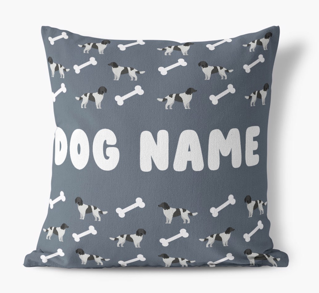 Bone Pattern: Personalised {breedFullName} Canvas Cushion 