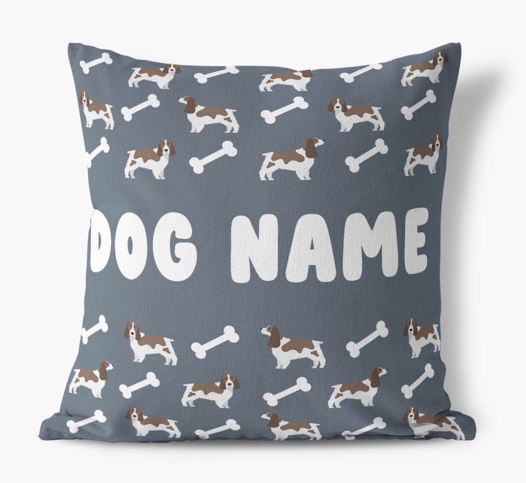 Bone Pattern: Personalised {breedFullName} Canvas Cushion 