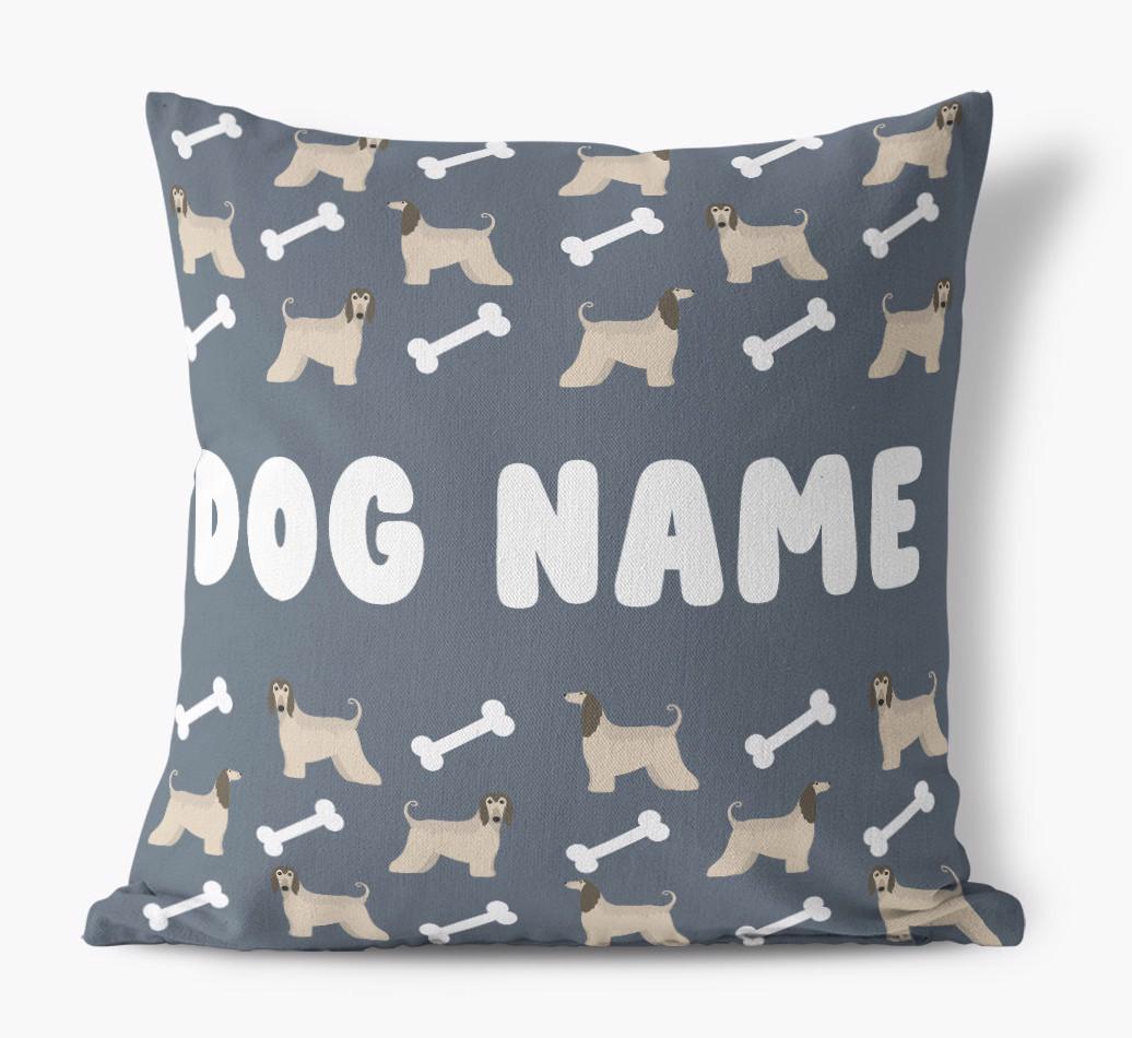 Bone Pattern: Personalized {breedFullName} Canvas Pillow