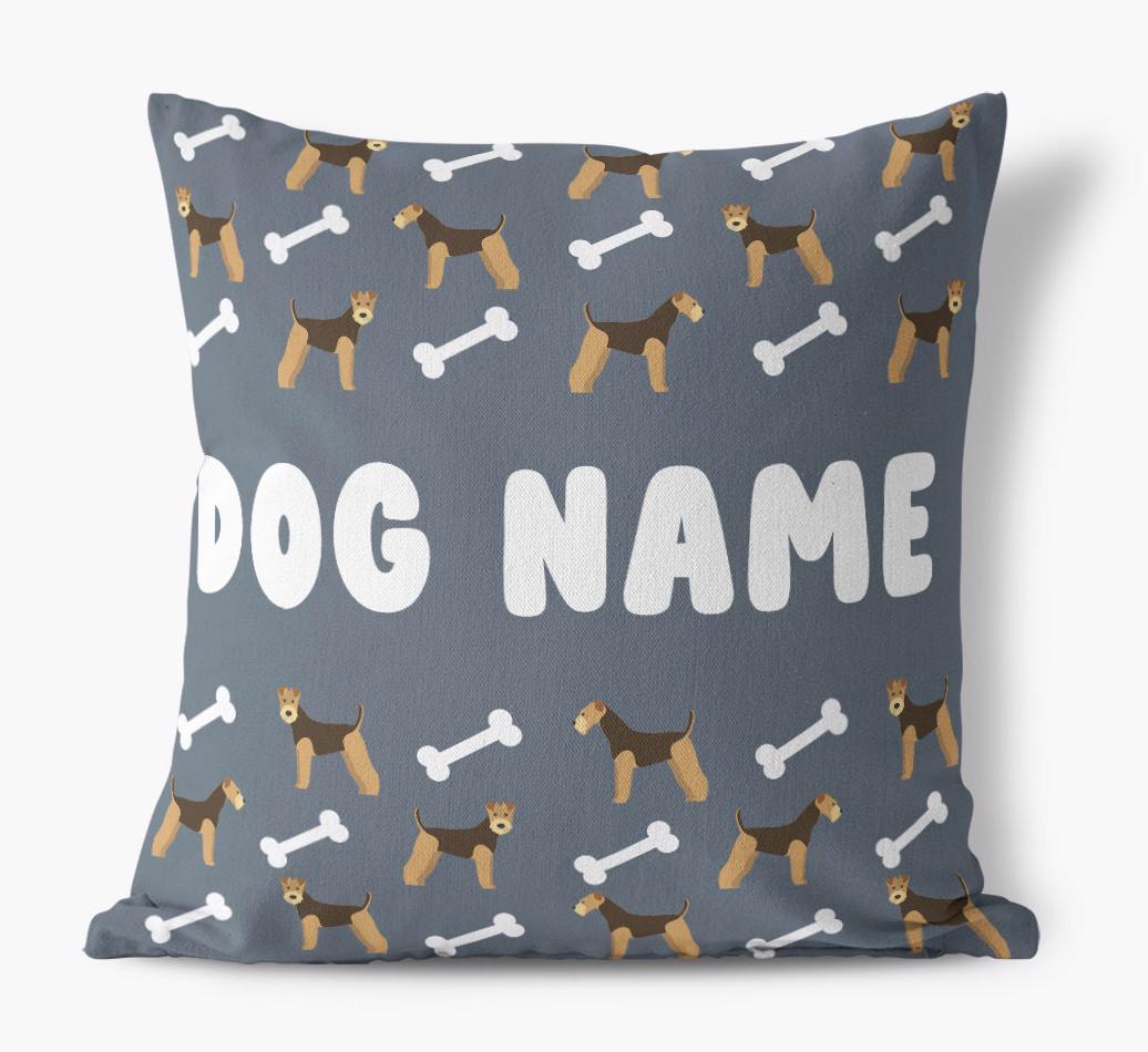 Bone Pattern: Personalized {breedFullName} Canvas Pillow