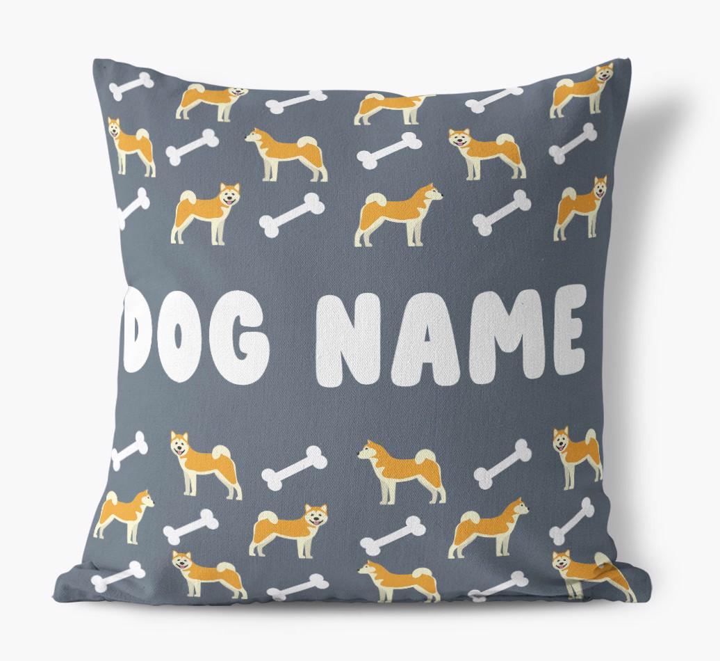 Bone Pattern: Personalized {breedFullName} Canvas Pillow