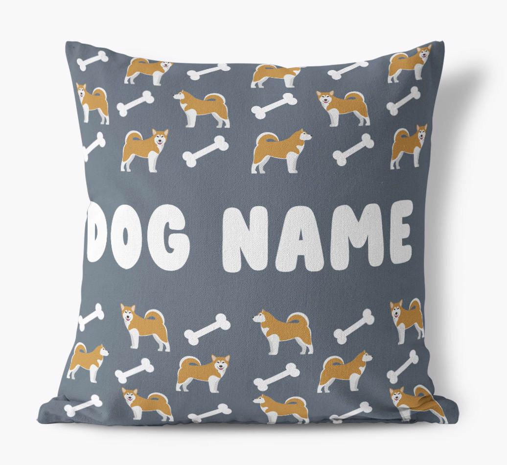 Bone Pattern: Personalized {breedFullName} Canvas Pillow