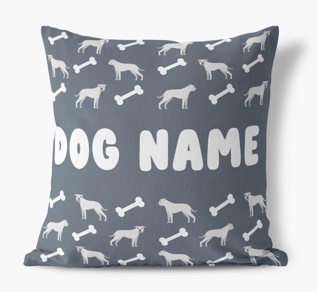 Bone Pattern: Personalized {breedFullName} Canvas Pillow