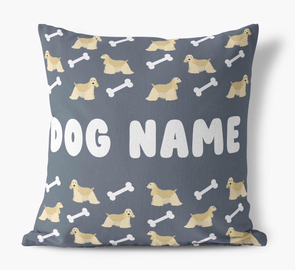 Bone Pattern: Personalized {breedFullName} Canvas Pillow